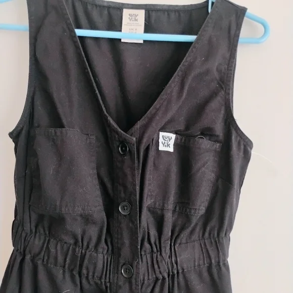 Lucy and Yak Jumpsuit Dungarees Organic Cotton Overalls Romper Black - Picture 3 of 14